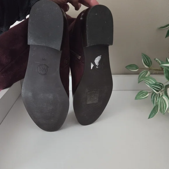 Michael Kors Women's Burgundy Suede Boots Size 6 - Picture 10 of 16